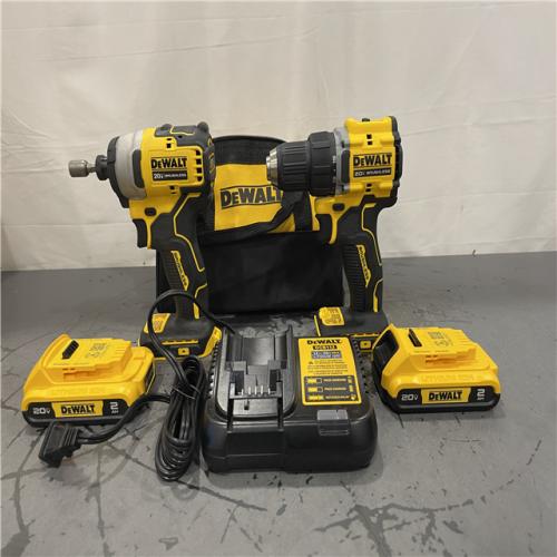 AS-IS- DEWALT ATOMIC 20-Volt MAX Lithium-Ion Cordless Combo Kit (2-Tool) with (2) 2.0Ah Batteries  Charger and Bag