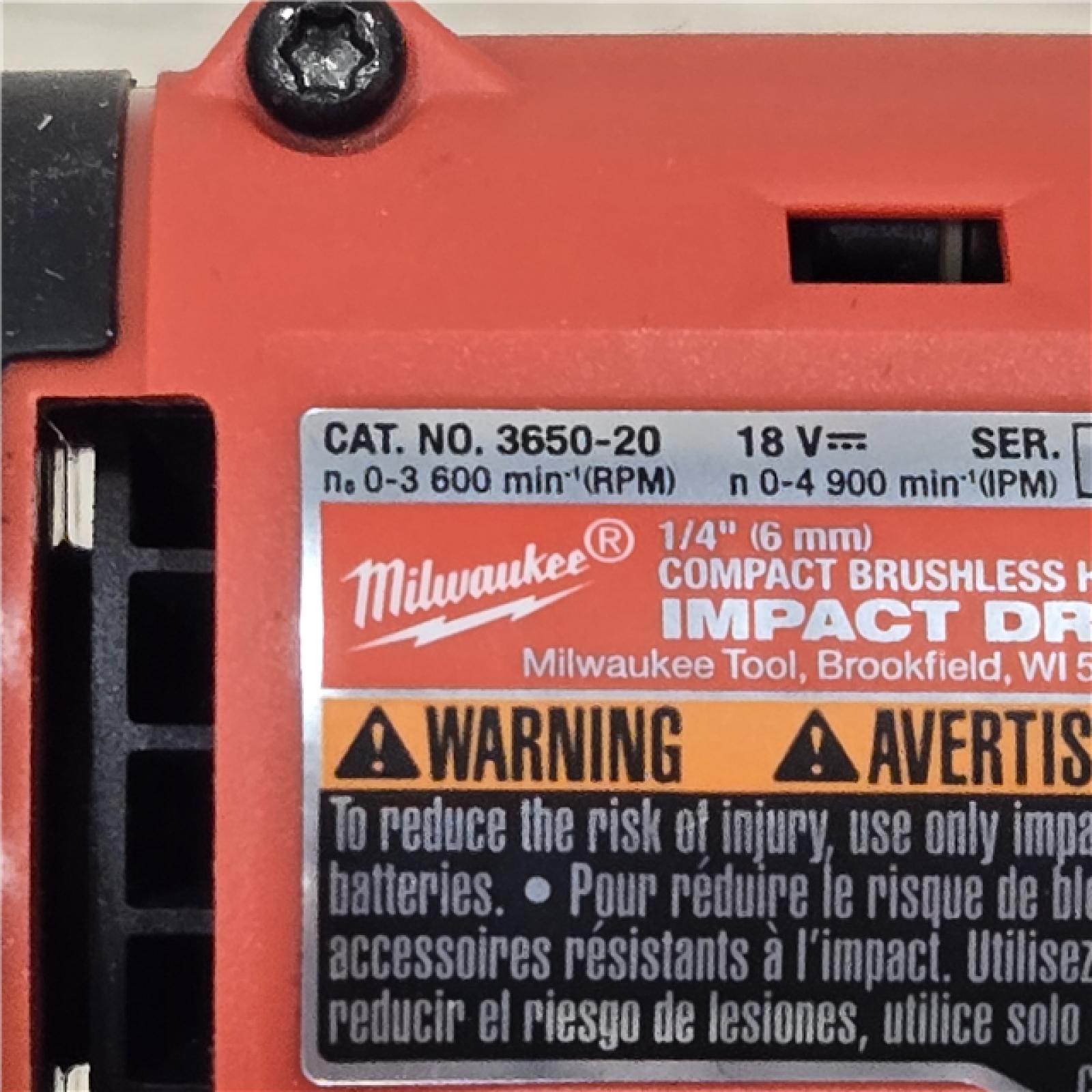 AS-IS Milwaukee M18 Compact Brushless 1/4  Hex Impact Driver Kit