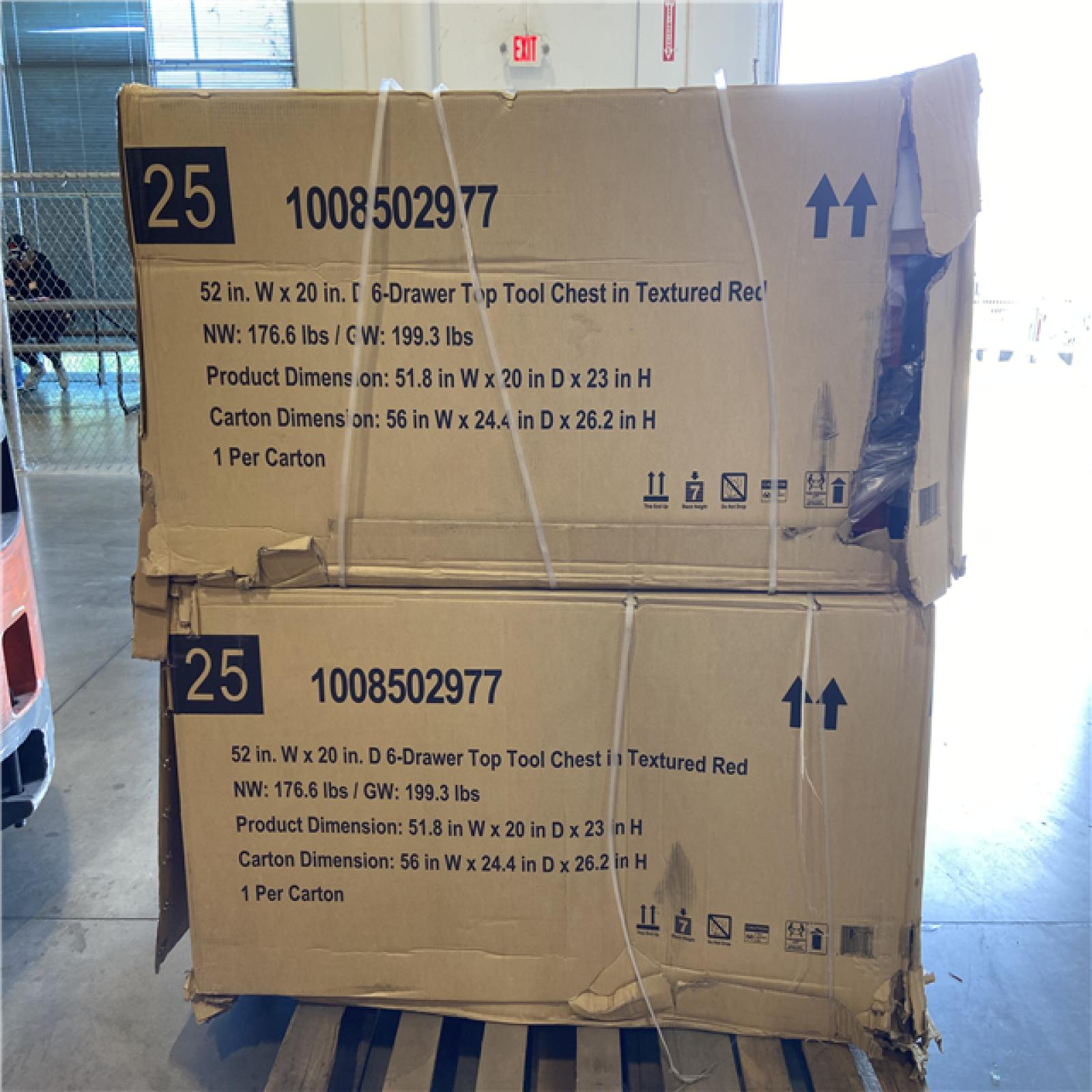 DALLAS LOCATION- AS-IS Husky Heavy-Duty 52 in. W x 20 in. D 6-Drawer Matte Red Steel Top Tool Chest- (2 Units)