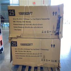 DALLAS LOCATION- AS-IS Husky Heavy-Duty 52 in. W x 20 in. D 6-Drawer Matte Red Steel Top Tool Chest- (2 Units)
