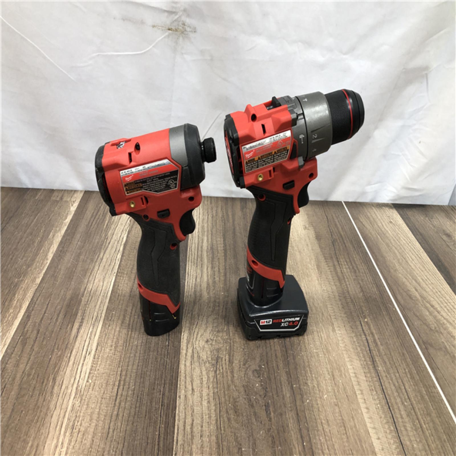 AS-IS Milwaukee FUEL 12-Volt Lithium-Ion Brushless Cordless Hammer Drill and Impact Driver Combo Kit