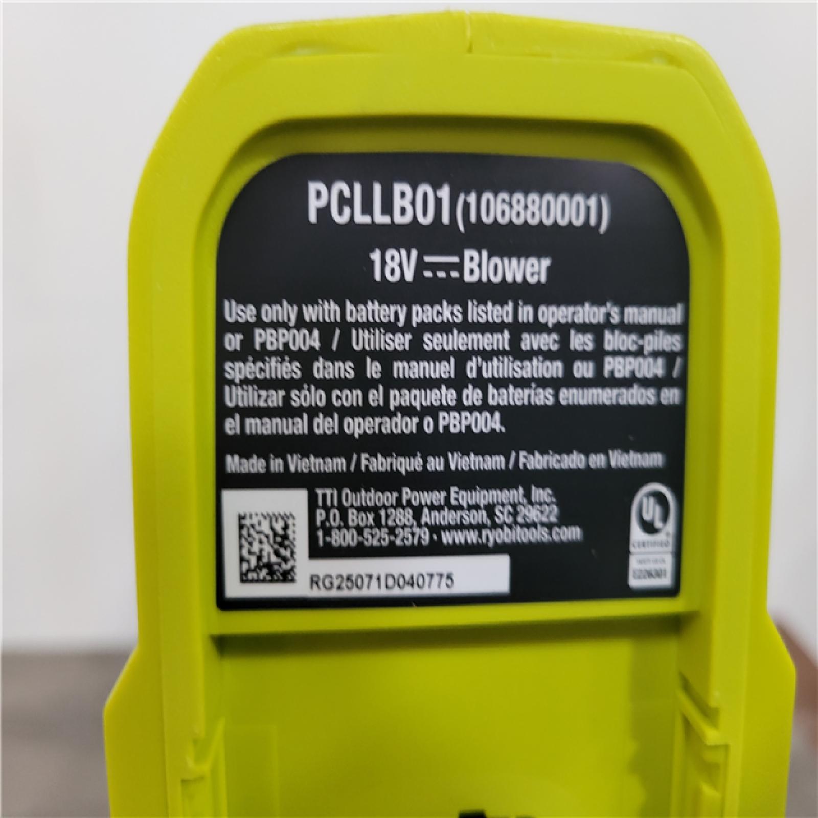 California AS-IS Ryobi One+ 350 CFM 18V Blower Kit