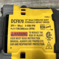 AS-IS DEWALT 20V XR Brushless Cordless 1/4 in. Quiet Hydraulic Impact Driver (Tool-Only)