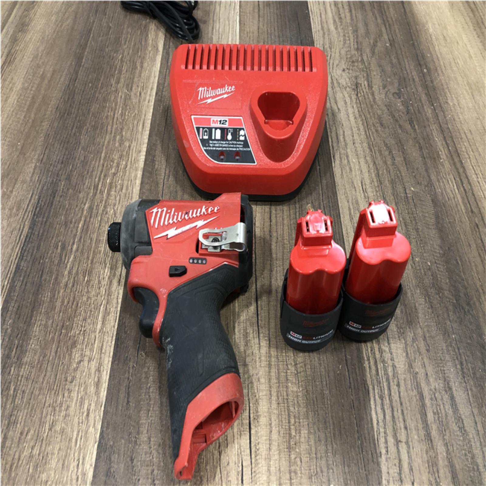 AS-IS Milwaukee FUEL 12V Lithium-Ion Brushless Cordless 1/4 in. Hex Impact Driver Kit