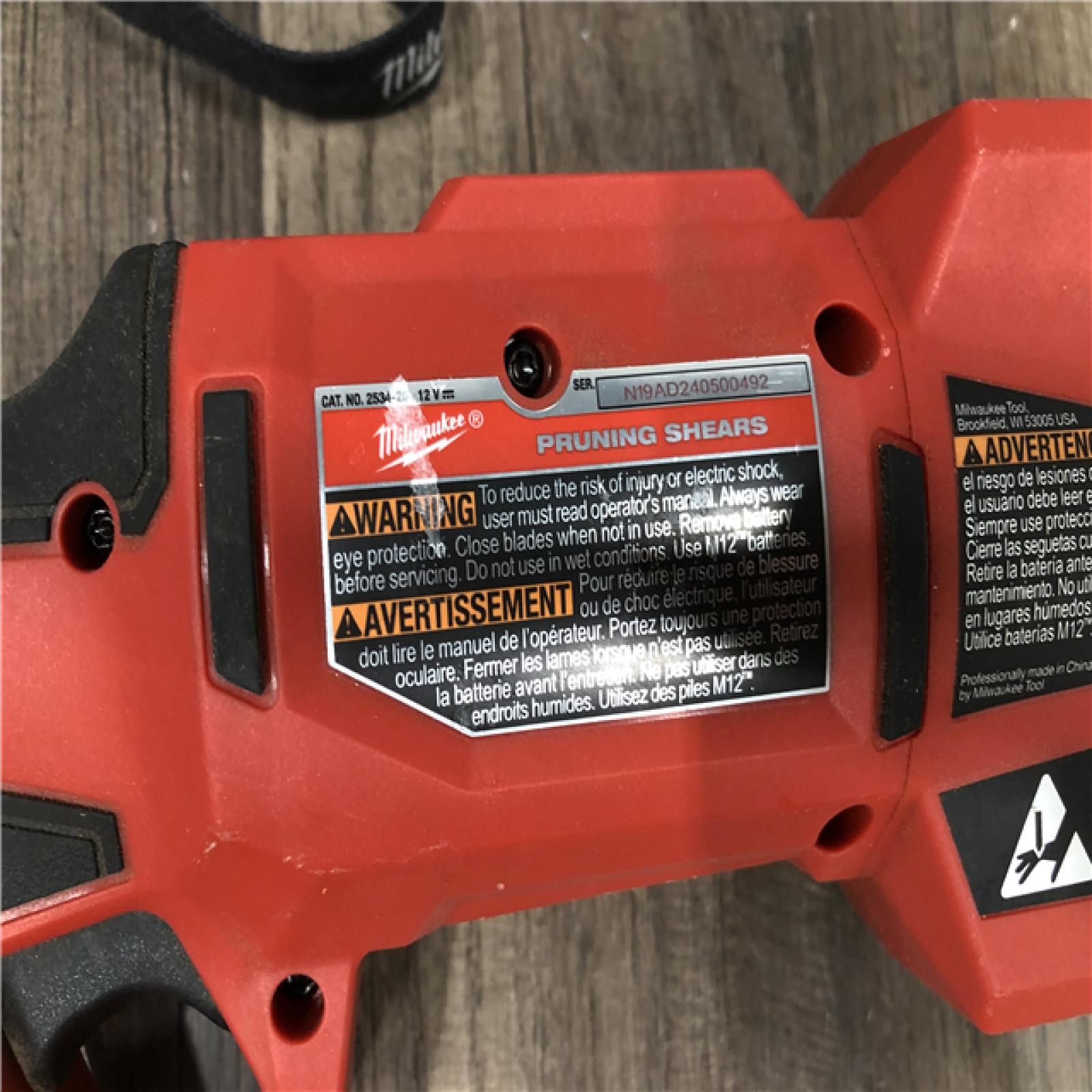 AS-IS Milwaukee 12V Cordless Brushless Pruner Shears (Tool Only)