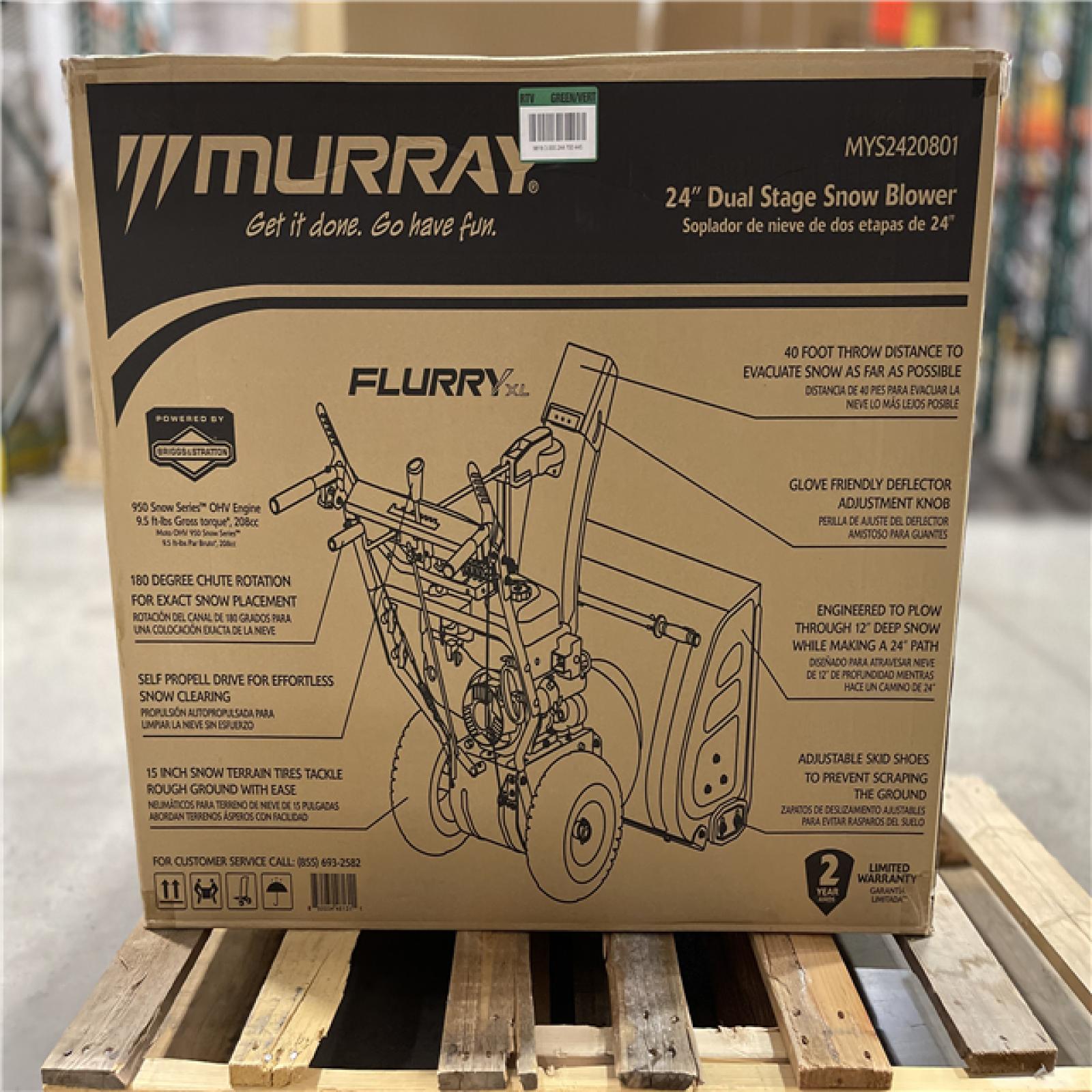 DALLAS LOCATION- NEW!- Murray 24 in. 208cc Self-Propelled 2-Stage Gas Snow Blower with Electric Start