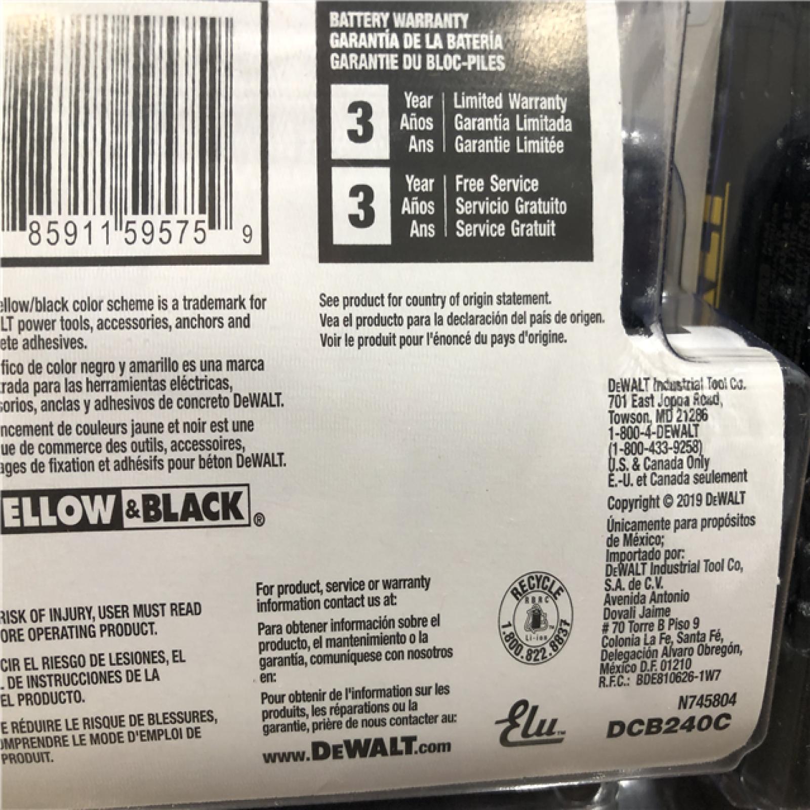 NEW- DEWALT 20-Volt MAX Lithium-Ion 4.0Ah Battery with 12-Volt to 20-Volt MAX Charger