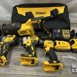 AS-IS Dewalt DCK449E1P1 20V MAX XR Brushless Lithium-Ion 4-Tool Combo Kit with (1) 1.7 Ah and (1) 5 Ah Battery