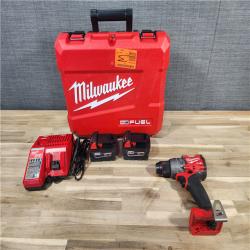 HOUSTON LOCATION - AS-IS Milwaukee 2904-22 Hammer Drill Driver Kit with Batteries  Charger & Tool Case  Red