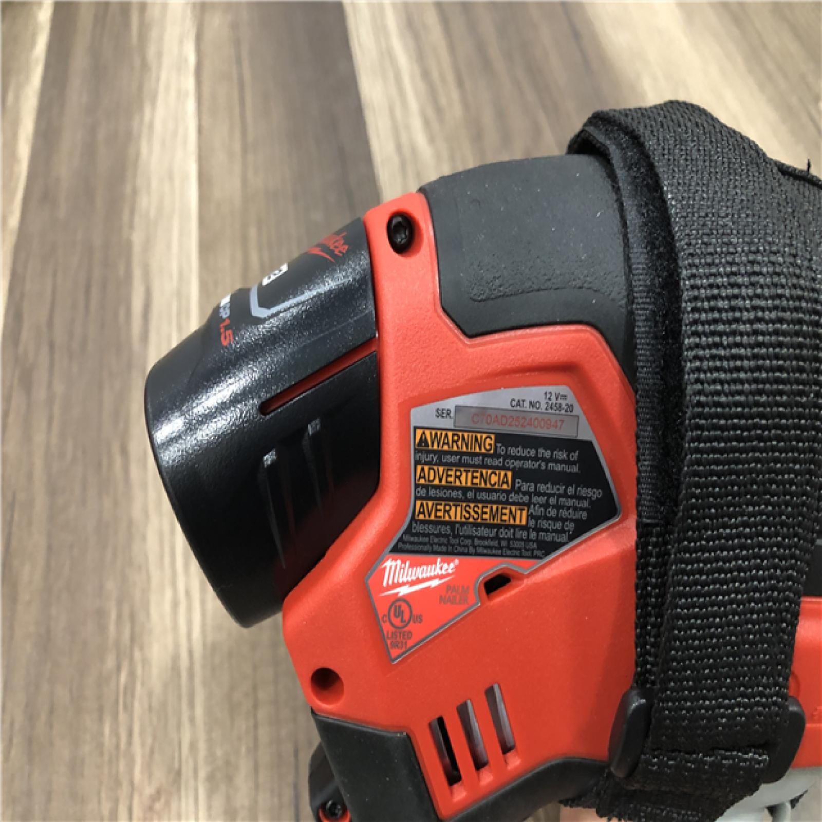 AS-IS Milwaukee M12 12-Volt Lithium-Ion Cordless Palm Nailer Kit