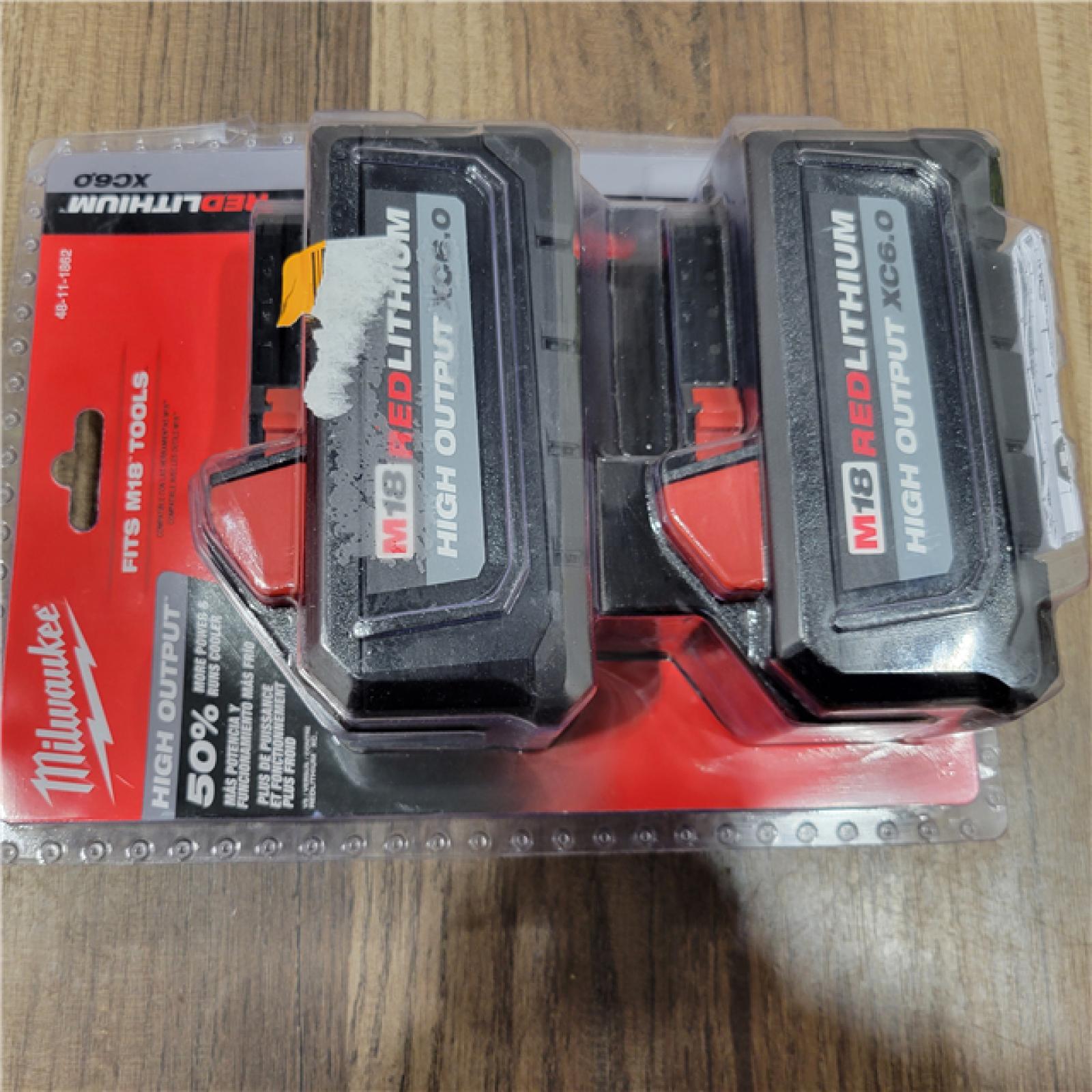 NEW! Milwaukee M18 18-Volt Lithium-Ion High Output 6.0Ah Battery Pack (2-Pack)