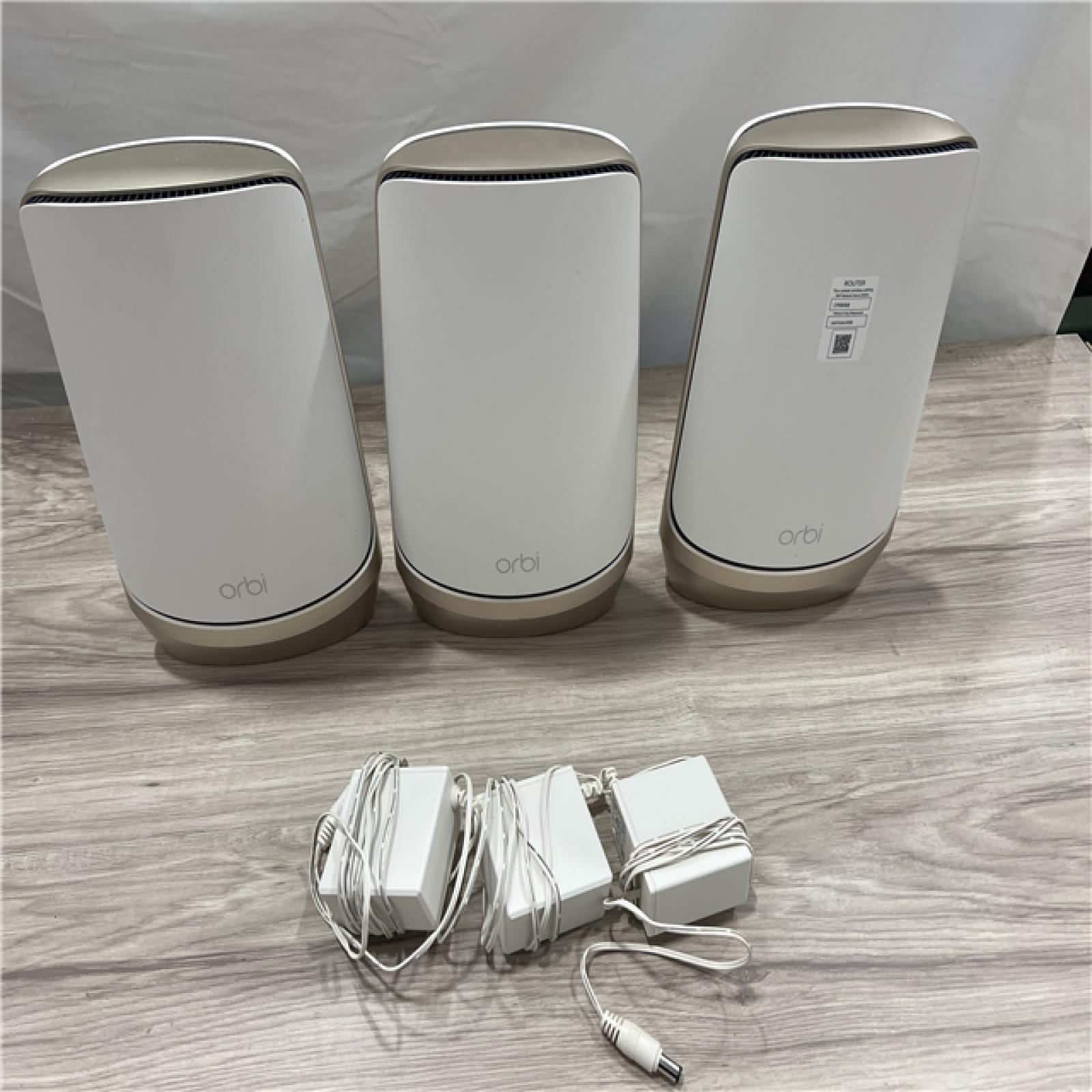 AS-IS NETGEAR RBKE963-100NAR Orbi 960 Wi-Fi 6E System 3-Pack White