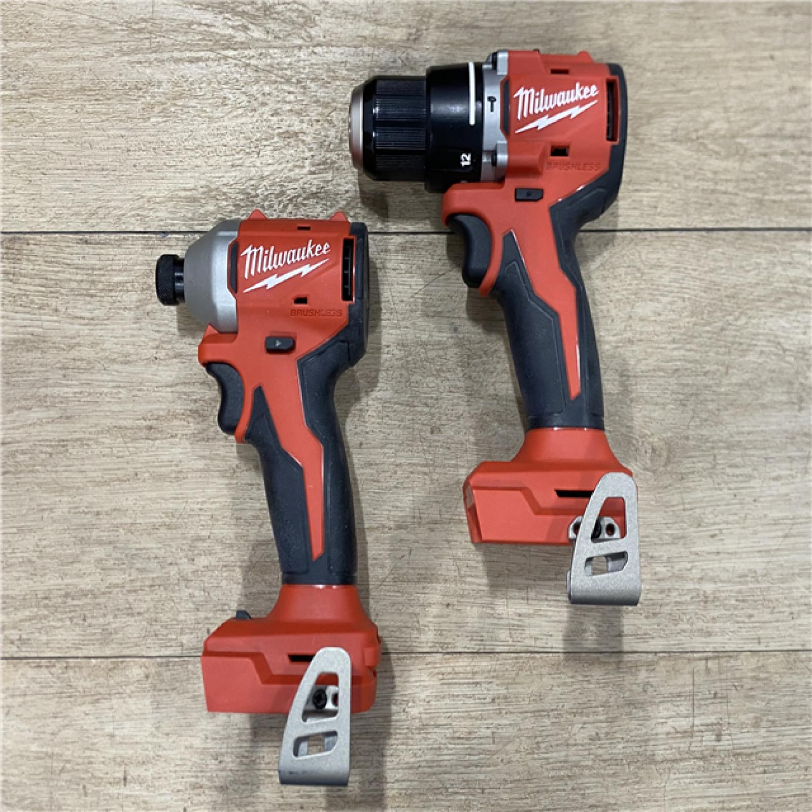 AS-IS Milwaukee 18-Volt Lithium-Ion Brushless Cordless Compact Hammer Drill/Impact Combo Kit