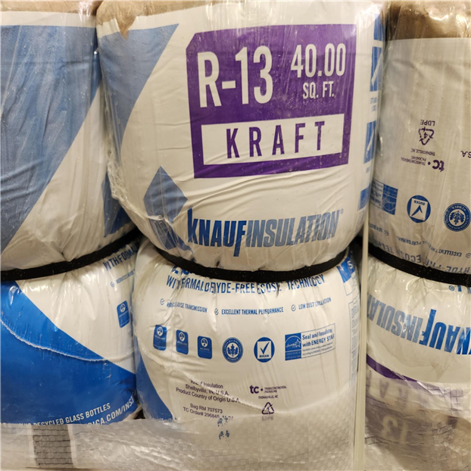 Phoenix Location Knauf Insulation R-13 EcoRoll Kraft Faced Fiberglass Insulation Roll 15 in. x 32 ft. x 3-1/2 in. Pallet (36 -Rolls)