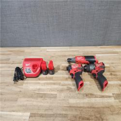 HOUSTON LOCATION - AS-IS MILWAUKEE 3 TOOL COMBO KIT W/ (2) BATTERY & CHARGER