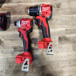 HOUSTON LOCATION - AS-IS M18 18V Lithium-Ion Brushless Cordless Compact Drill/Impact Combo Kit (2-Tool) W/(2) 2.0 Ah Batteries, Charger & Bag