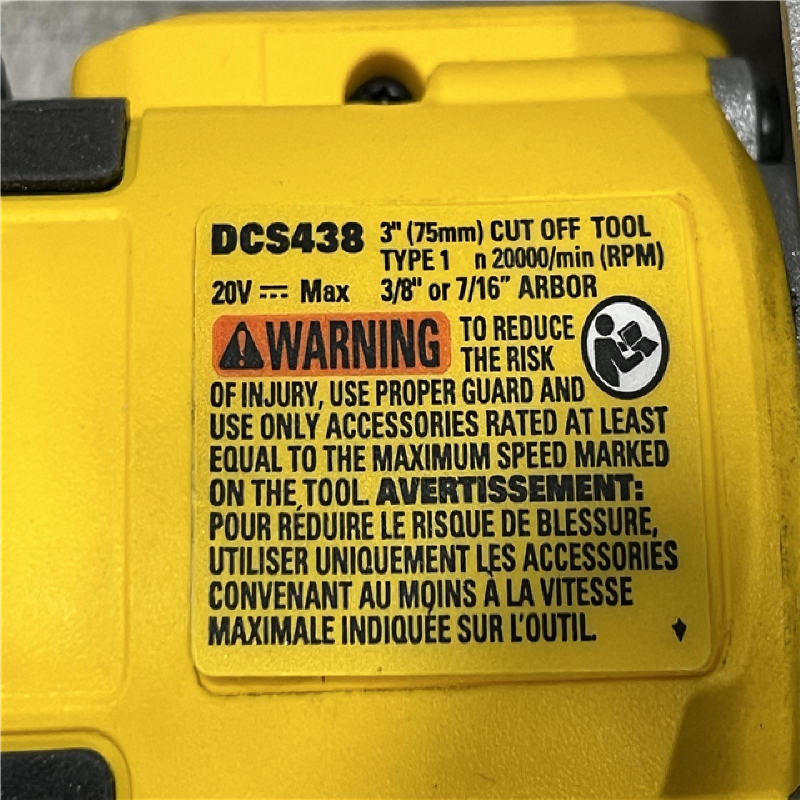 AS-IS DEWALT 20V XR Cordless 3 in. Cut-Off Tool (Tool Only)