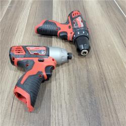 AS-IS Milwaukee M12 12V Lithium-Ion Cordless Drill Driver/Impact Driver Combo Kit with Two 1.5Ah Batteries, Charger and Bag (2-Tool)