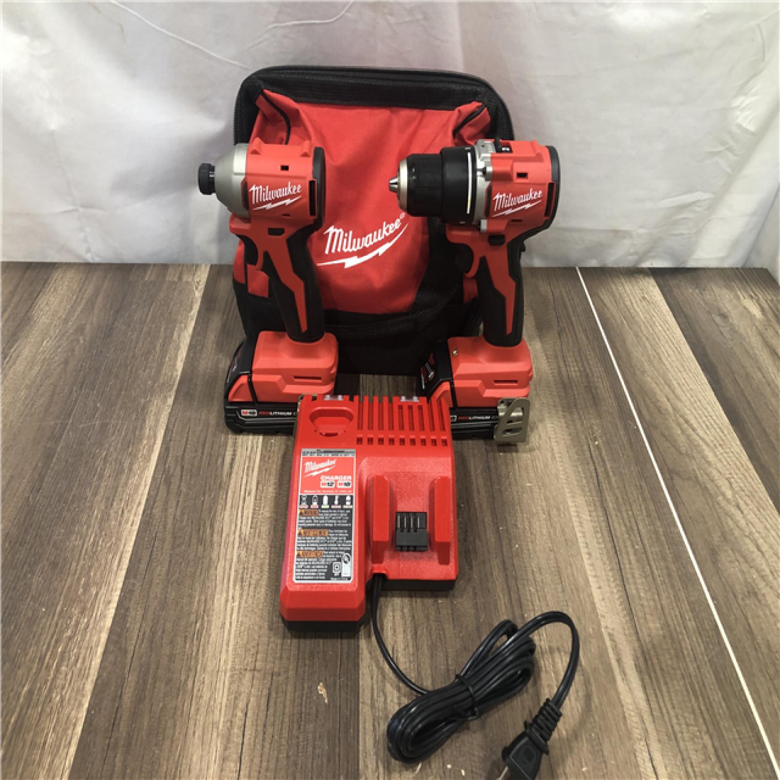 AS-IS Milwaukee 18V Lithium-Ion Brushless Cordless Compact Drill/Impact Combo Kit