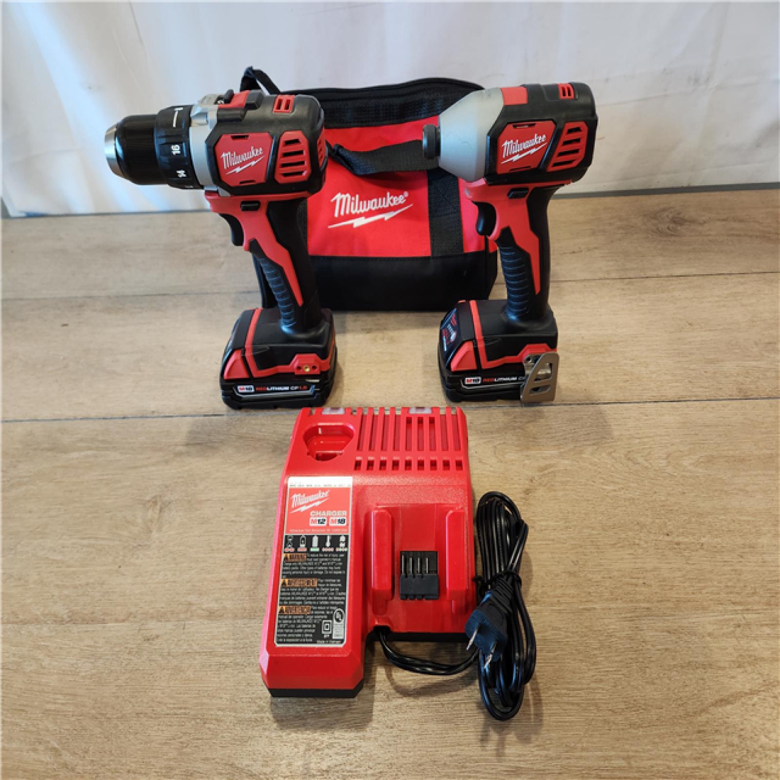 AS-IS- Milwaukee 18V Lithium-Ion Cordless Drill Driver/Impact Driver Combo Kit