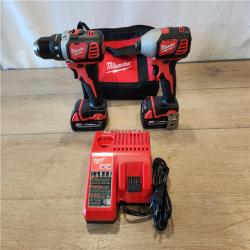 AS-IS- Milwaukee 18V Lithium-Ion Cordless Drill Driver/Impact Driver Combo Kit