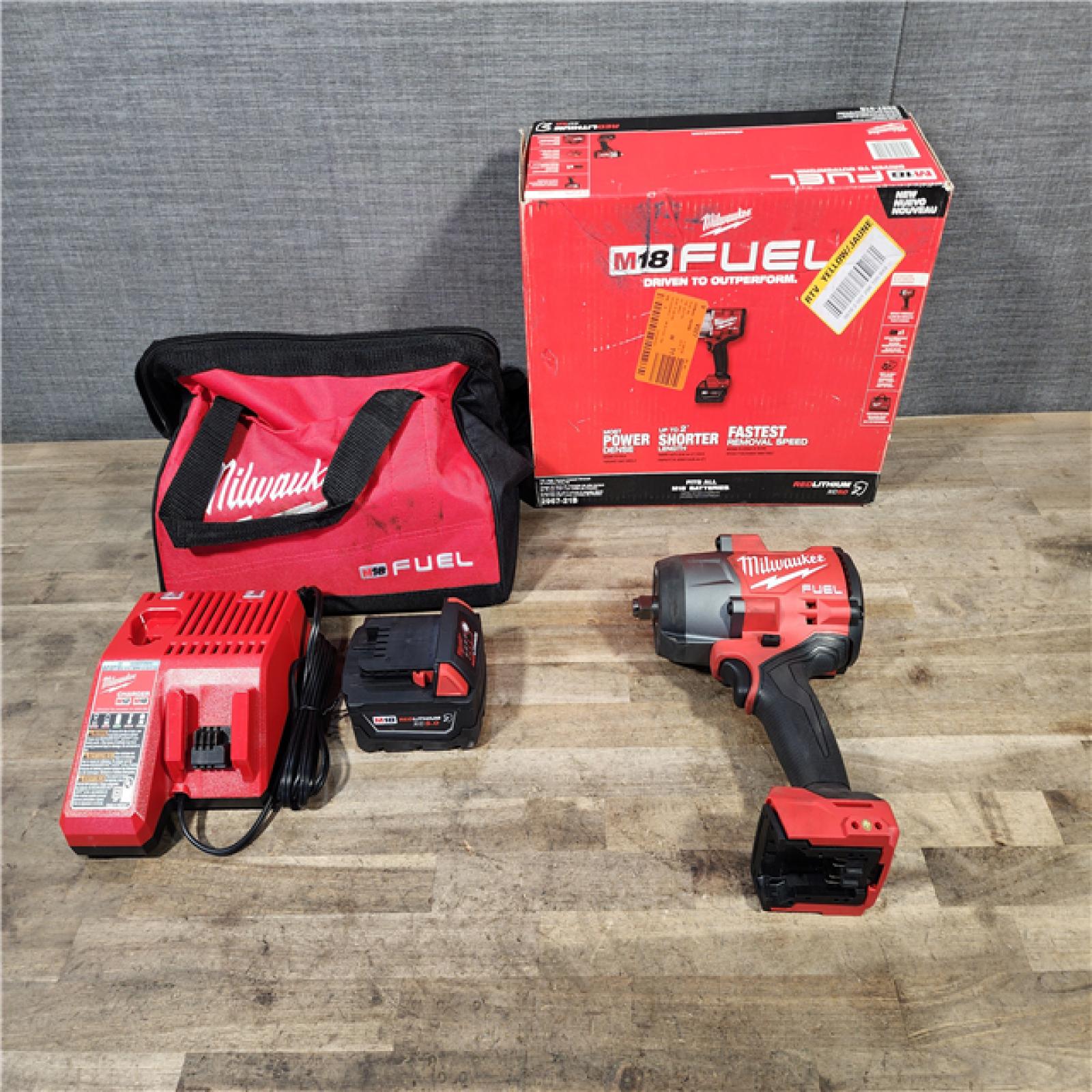 HOUSTON LOCATION - AS-IS Milwaukee M18 1/2 in. Cordless Brushless High Torque Impact Wrench Kit (Battery & Charger)