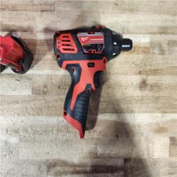 HOUSTON LOCATION - AS - IS Milwaukee M12 FUEL 12-Volt Lithium-Ion Brushless Cordless 1/4 in. Hex 2-Speed Screwdriver Kit W/(2) 2.0h Batteries & Hard Case