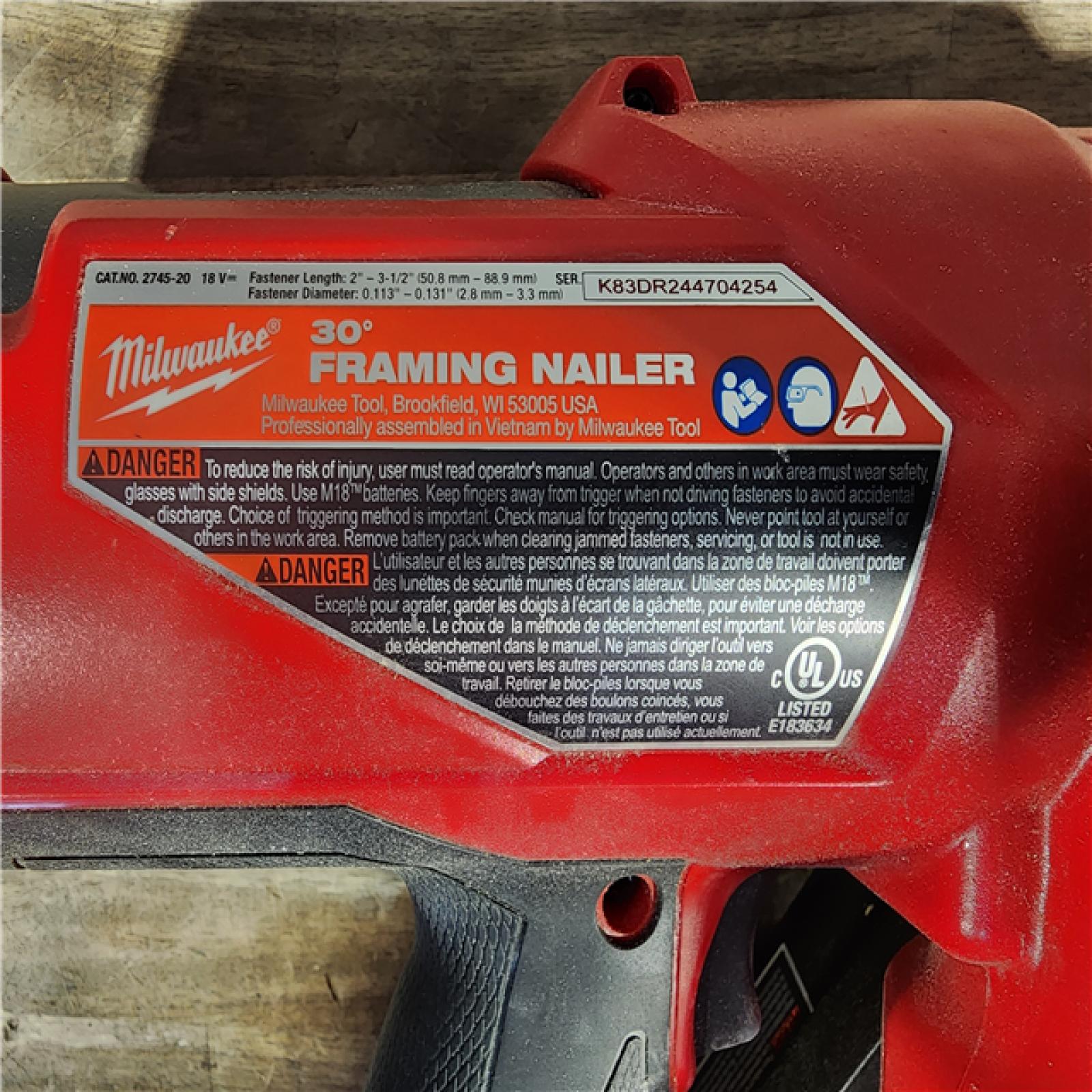 HOUSTON LOCATION - AS-IS M18 FUEL 3-1/2 in. 18-Volt 30-Degree Lithium-Ion Brushless Cordless Framing Nailer (Tool-Only)