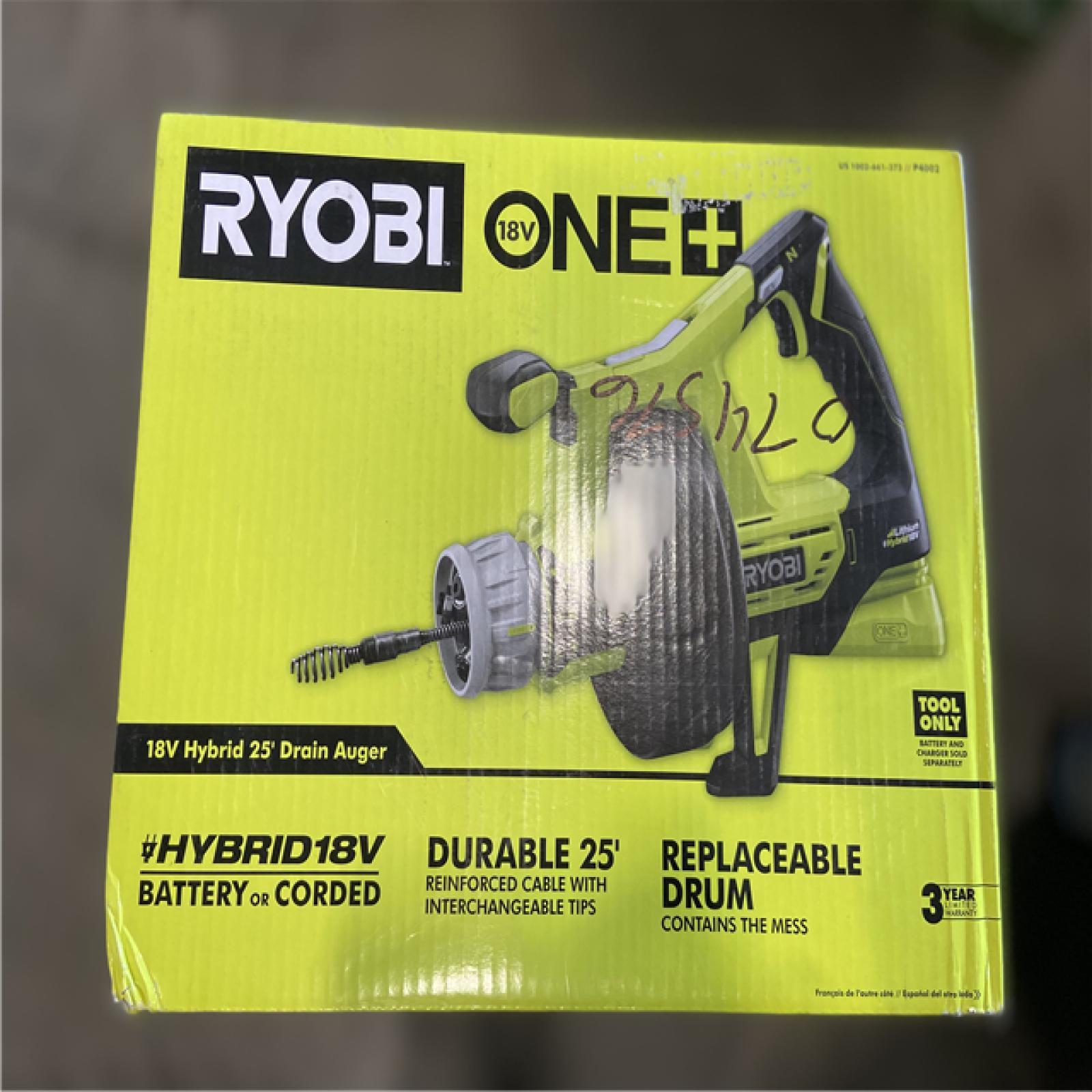 NEW! - RYOBI ONE+ 18V Hybrid Drain Auger (Tool Only)