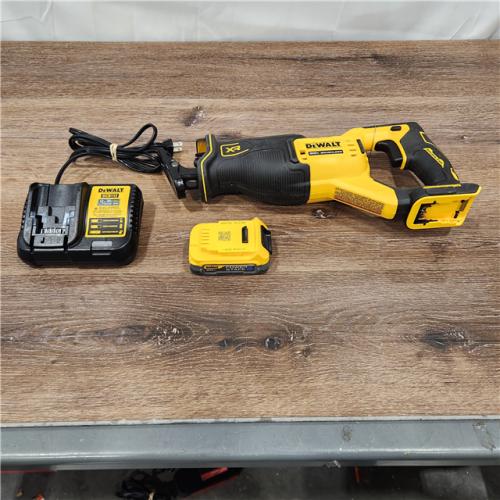 AS-IS DEWALT 20V MAX Lithium-Ion Cordless Brushless Reciprocating Saw Kit with 5.0Ah POWERSTACK Battery and Charger