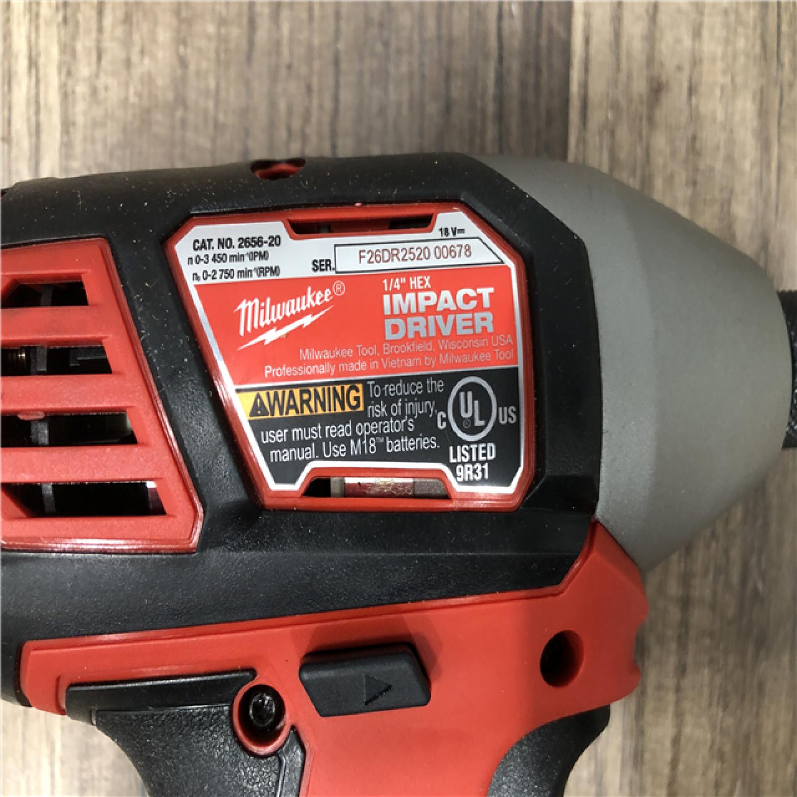 AS-IS Milwaukee M18 18V Lithium-Ion Cordless 1/4 in. Hex Impact Driver (Tool-Only)