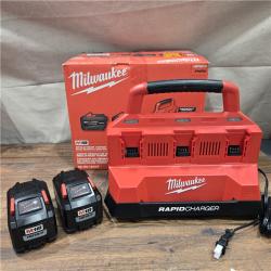 AS-IS Milwaukee 18V Lithium-Ion REDLITHIUM FORGE Starter Kit with Two 12.0 Ah Battery Pack and PACKOUT 6-Port Rapid Charger