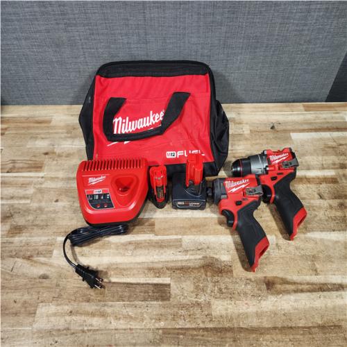 HOUSTON LOCATION - AS - IS Milwaukee FUEL 12-Volt Lithium-Ion Brushless Cordless Hammer Drill and Impact Driver Combo Kit