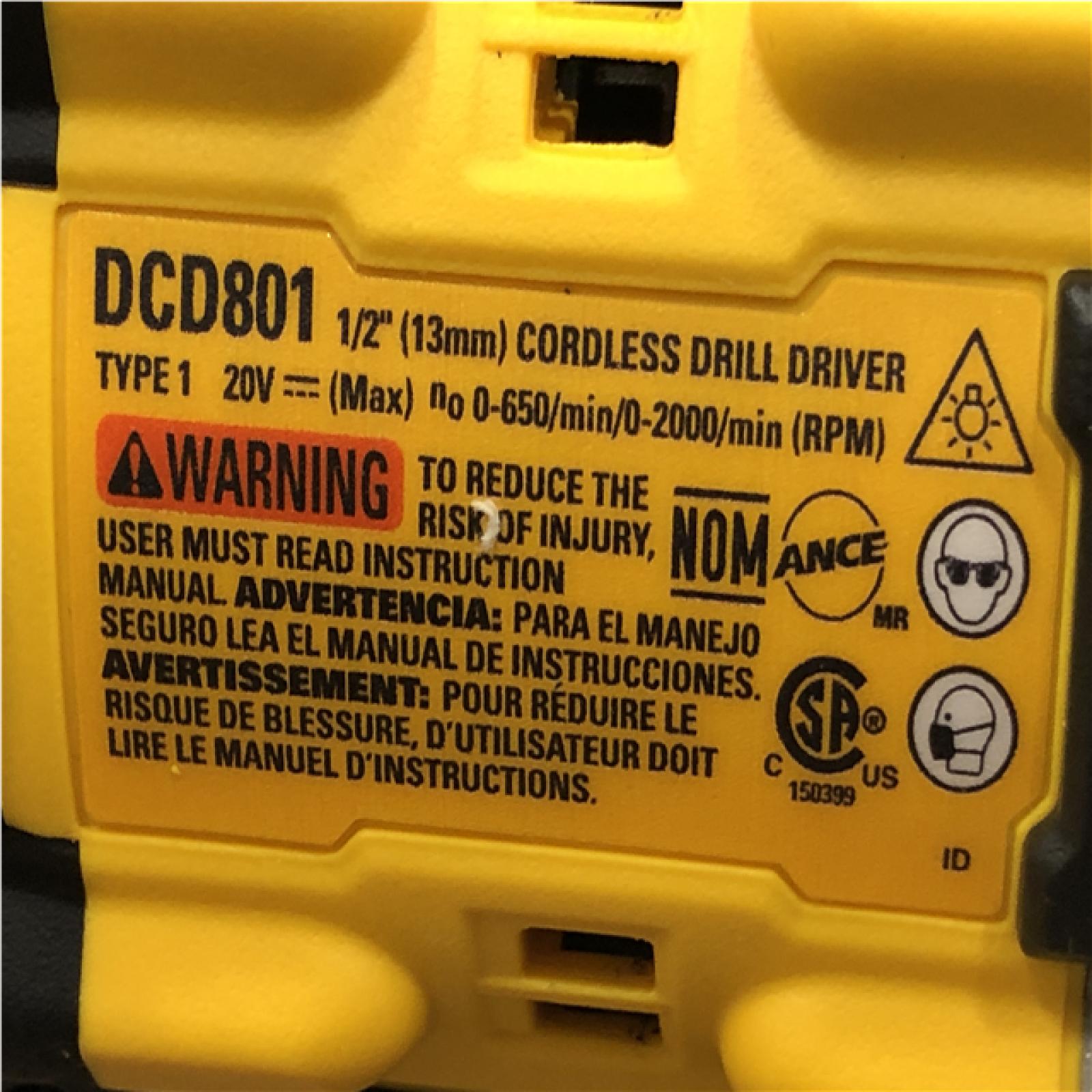 AS-IS DEWALT 20V XR Lithium-Ion Cordless Brushless 1/2 in. Drill/Driver Kit