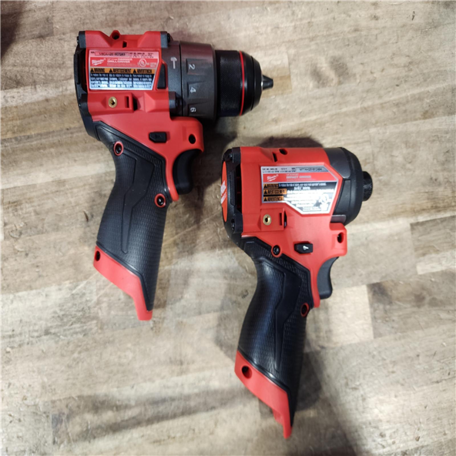 HOUSTON LOCATION - AS-IS Milwaukee FUEL 12-Volt Lithium-Ion Brushless Cordless Hammer Drill and Impact Driver Combo Kit