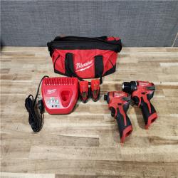 HOUSTON LOCATION - AS - IS Milwaukee 12-Volt Lithium-Ion Brushless Cordless Subcompact Drill and Impact Driver Combo Kit