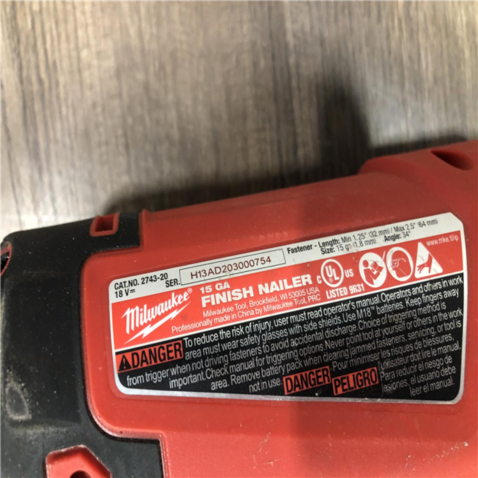 AS-IS M18 FUEL 18-Volt Lithium-Ion Brushless Cordless 15-Gauge Angled Finish Nailer (Tool Only)