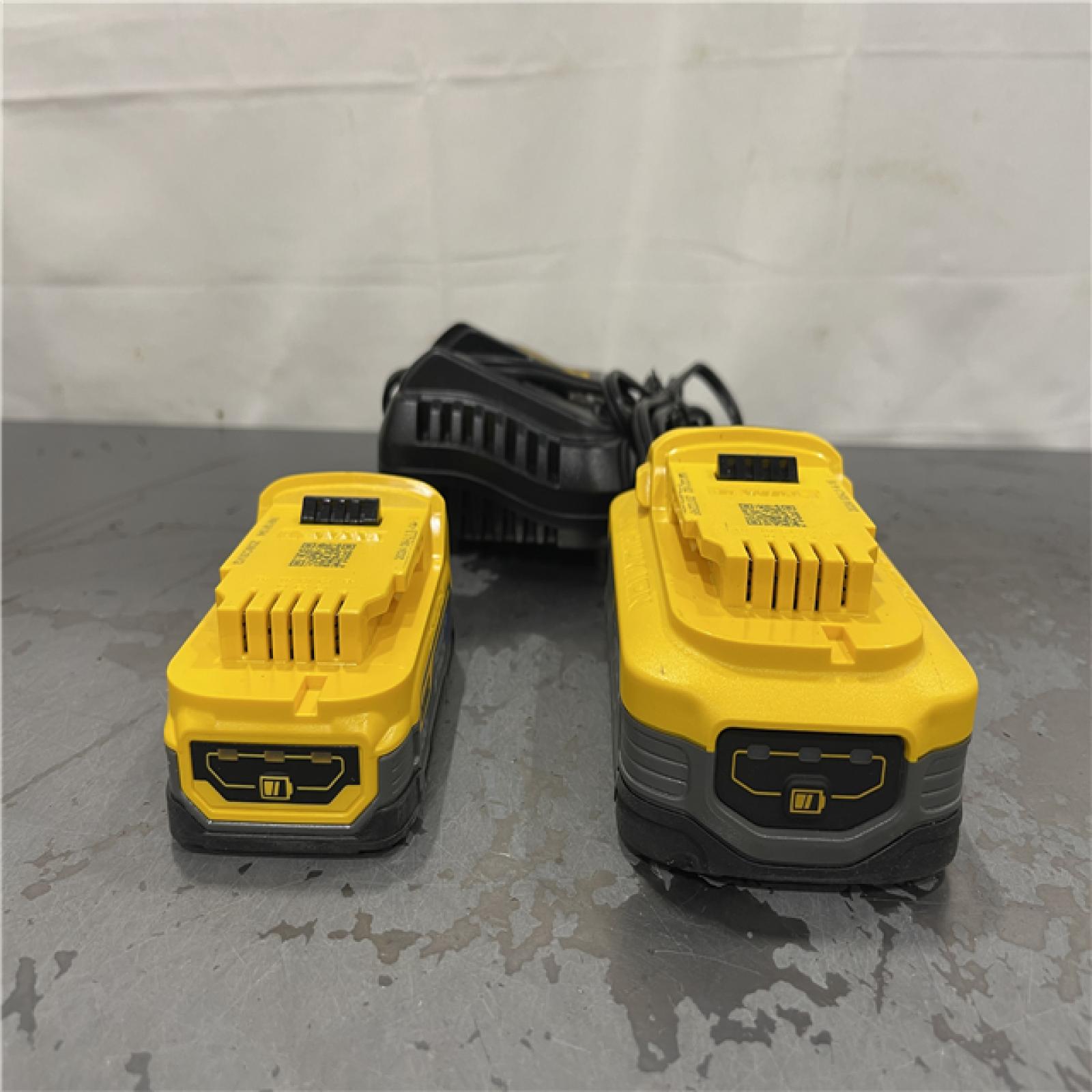 AS-IS- DeWalt 20V MAX POWERSTACK Lithium-Ion 1.7Ah and 5Ah Battery and Charger Starter Kit