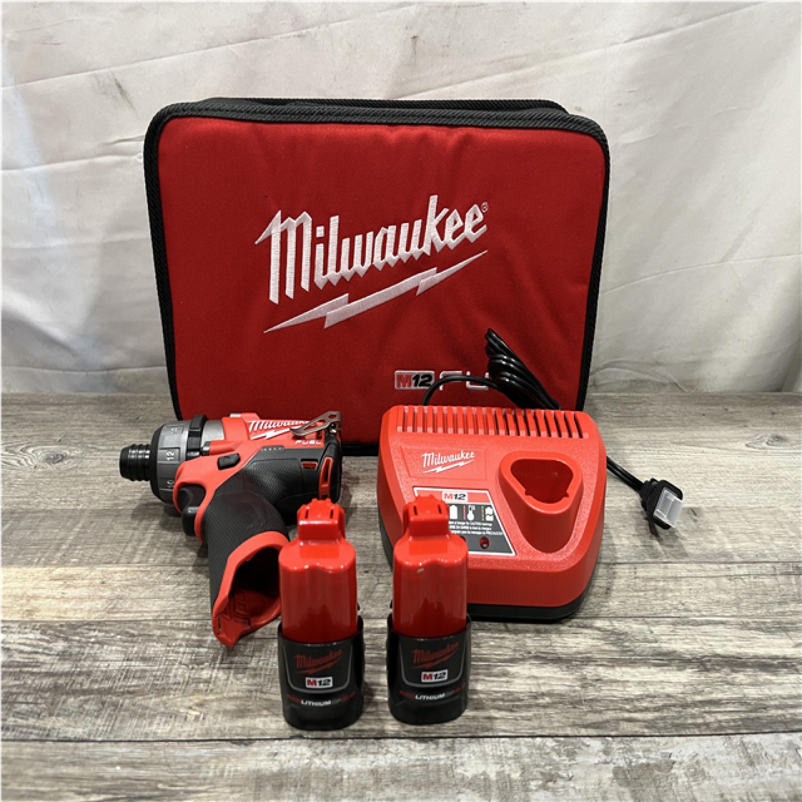 AS-IS Milwaukee FUEL 12-Volt Lithium-Ion Brushless Cordless 1/4 in. Hex 2-Speed Screwdriver Kit