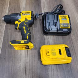 Good DEWALT ATOMIC 20-Volt Lithium-Ion Cordless 1/2 in. Compact Hammer Drill with 3.0Ah Battery, Charger and Bag
