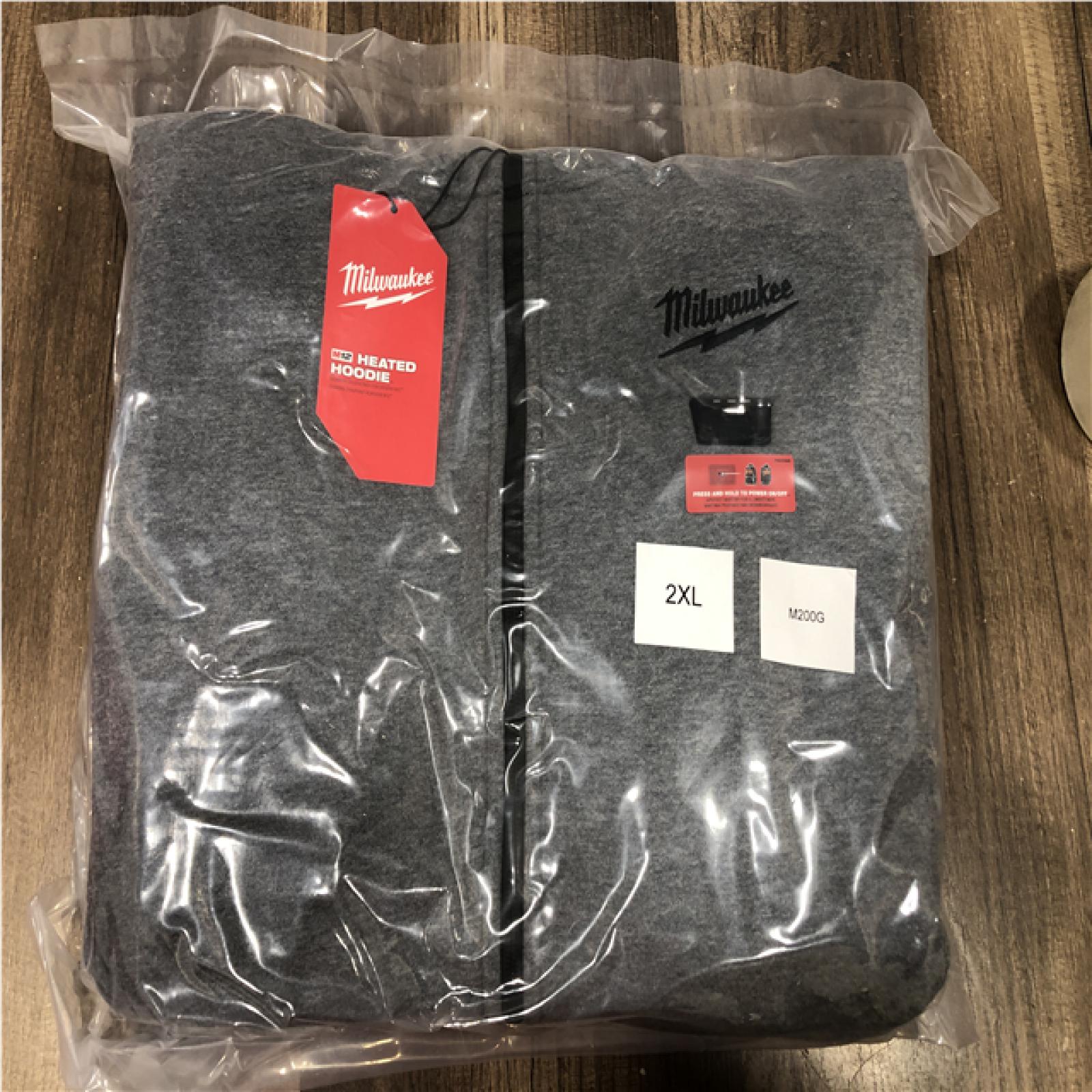 NEW- Milwaukee Men's 2X-Large 12-Volt Lithium-Ion Cordless Gray Heated Jacket Hoodie Kit