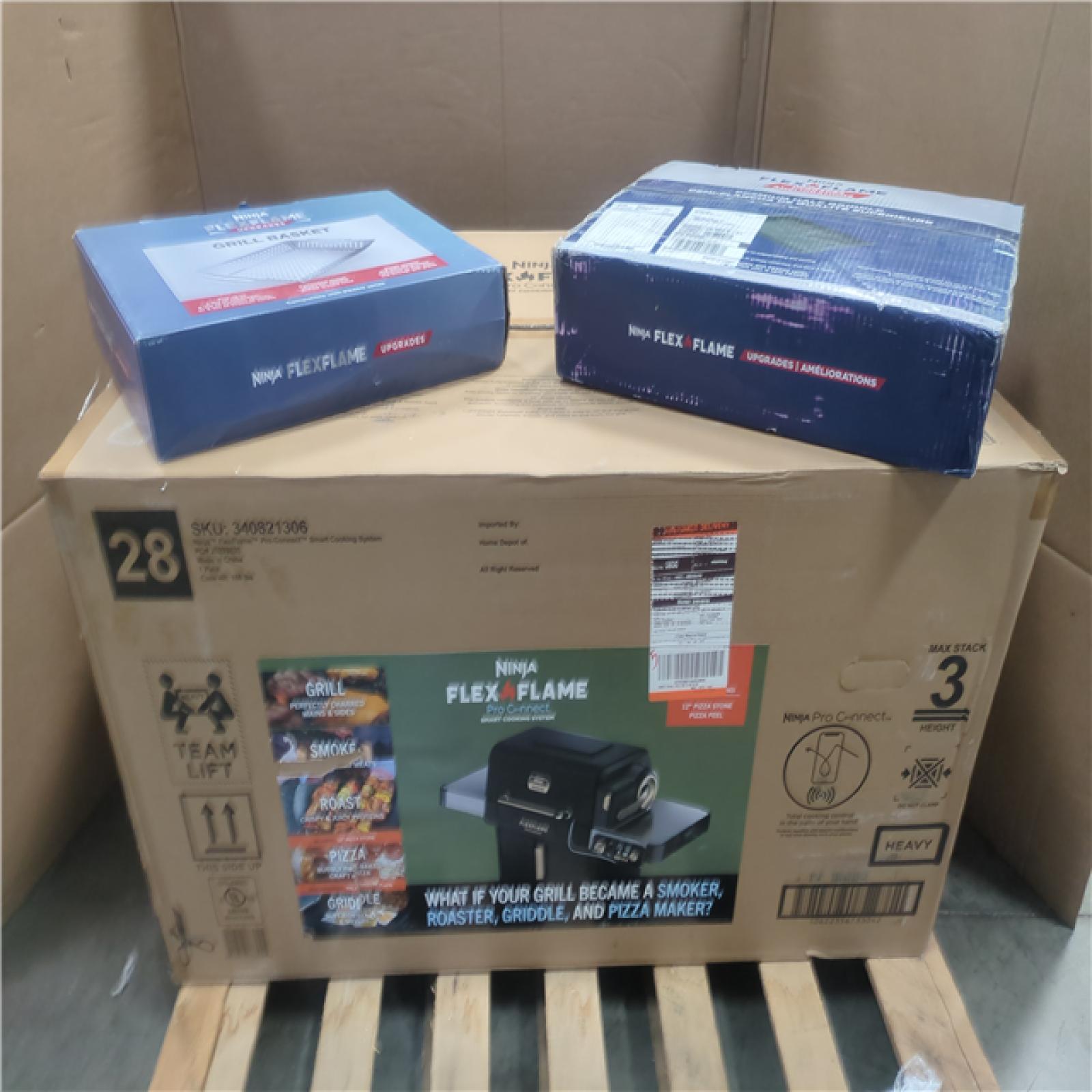 CALIFORNIA AS-IS NINJA FLEX FLAME pro connect w/Half griddle and grill basket