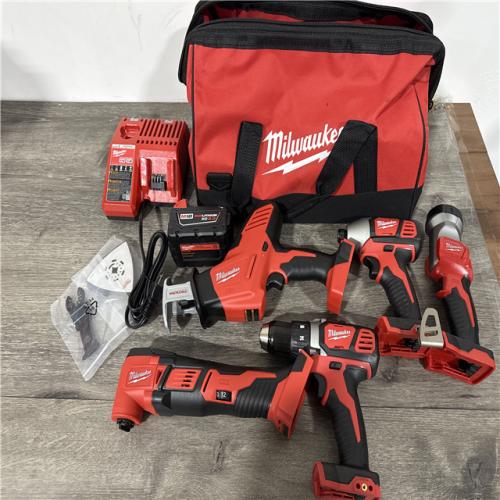 California NEW Milwaukee M18 5-Tool Combo Kit, Includes (2) Batteries, Charger & Bag