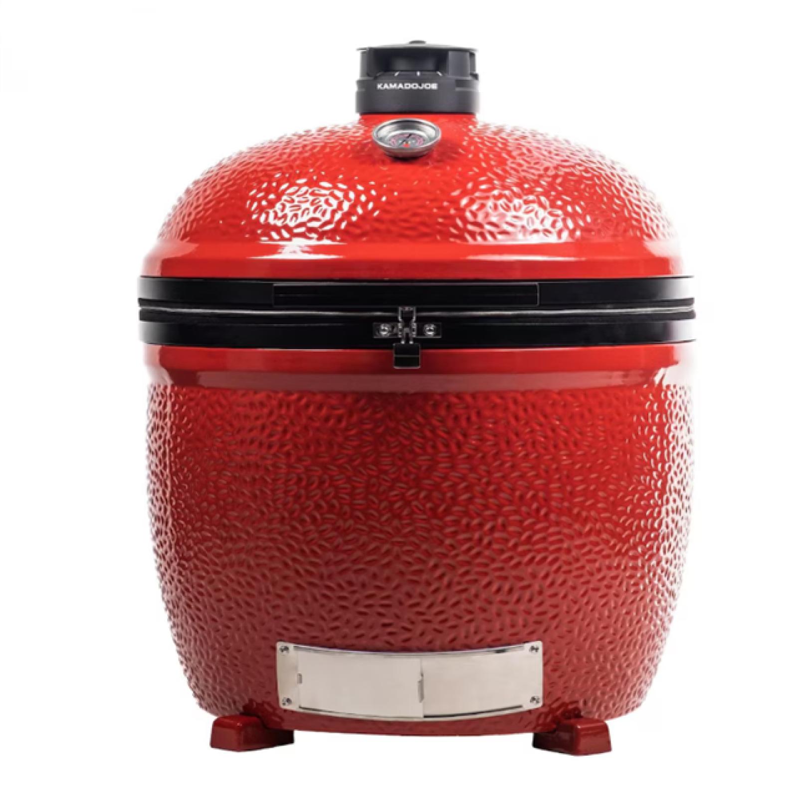 DALLAS LOCATION -AS-IS Kamado Joe Big Joe III 24-inch Standalone Charcoal Grill in Red & Ash Tool