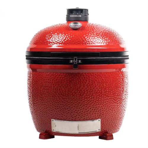 DALLAS LOCATION -AS-IS Kamado Joe Big Joe III 24-inch Standalone Charcoal Grill in Red & Ash Tool