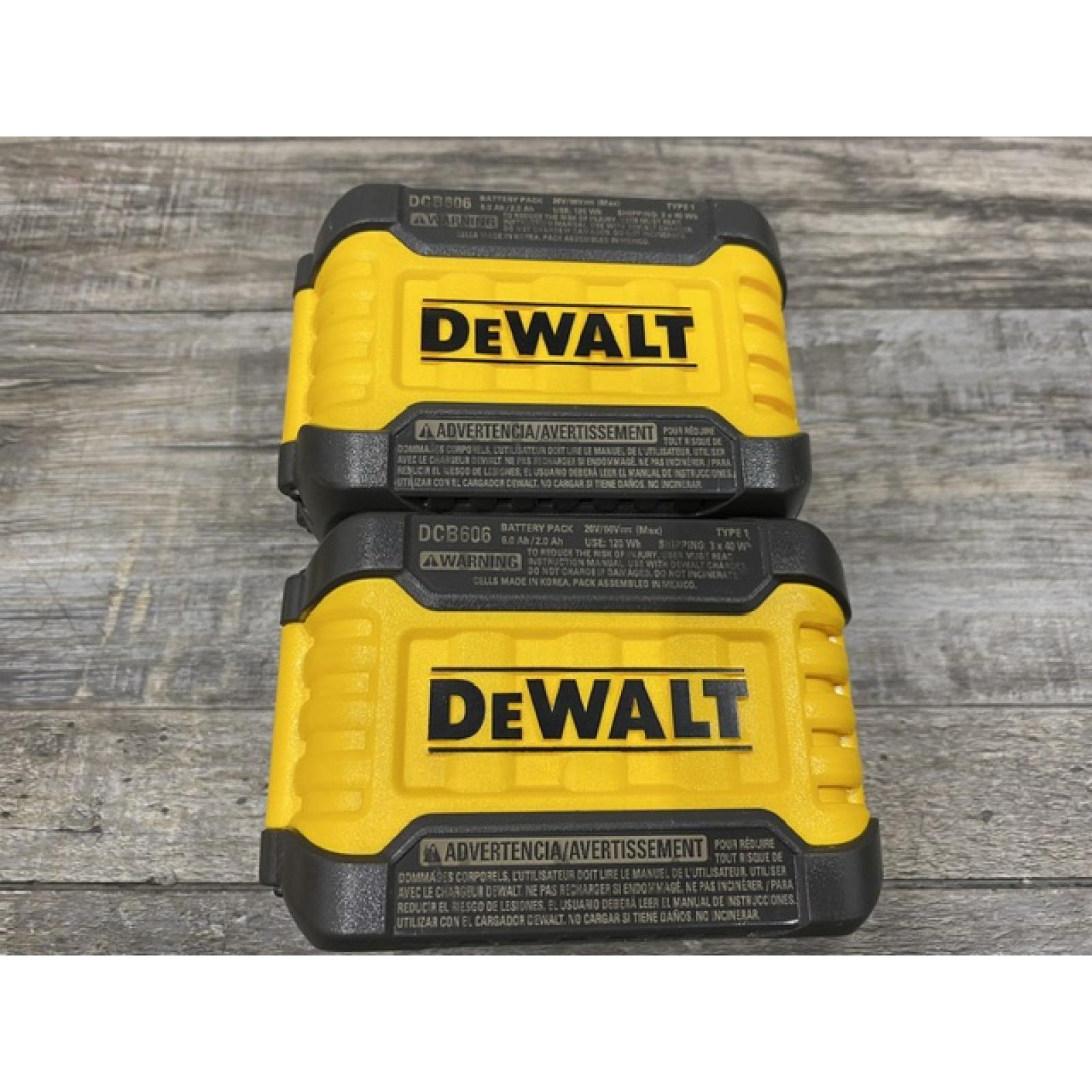 AS-IS DEWALT FLEXVOLT 20V/60V MAX Lithium-Ion 6.0Ah Battery Pack (2 Pack)