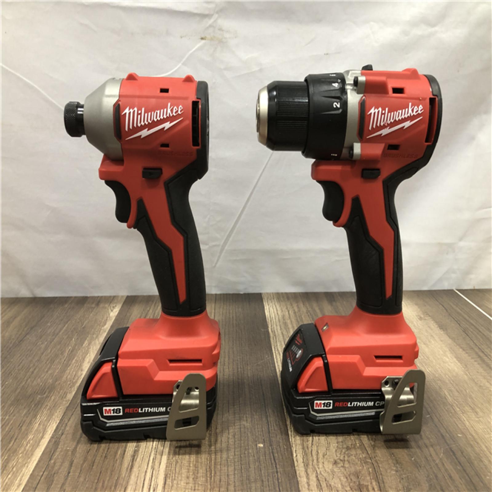 AS-IS Milwaukee 18V Lithium-Ion Brushless Cordless Compact Drill/Impact Combo Kit