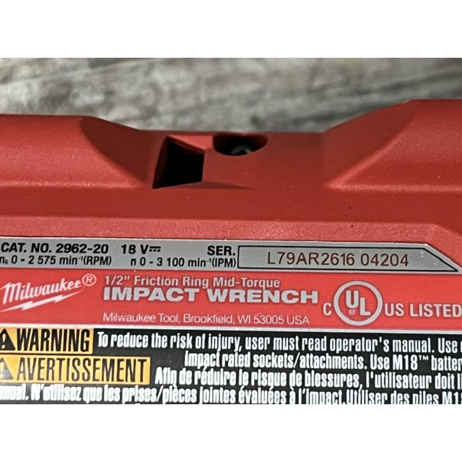 AS-IS Milwaukee FUEL Gen-2 18V Lithium-Ion Brushless Cordless Mid Torque 1/2 in. Impact Wrench w/Friction Ring (Tool-Only)