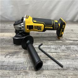 AS-IS DEWALT 20V MAX XR Cordless Brushless 4.5 in. Slide Switch Small Angle Grinder with Kickback Brake (Tool Only)