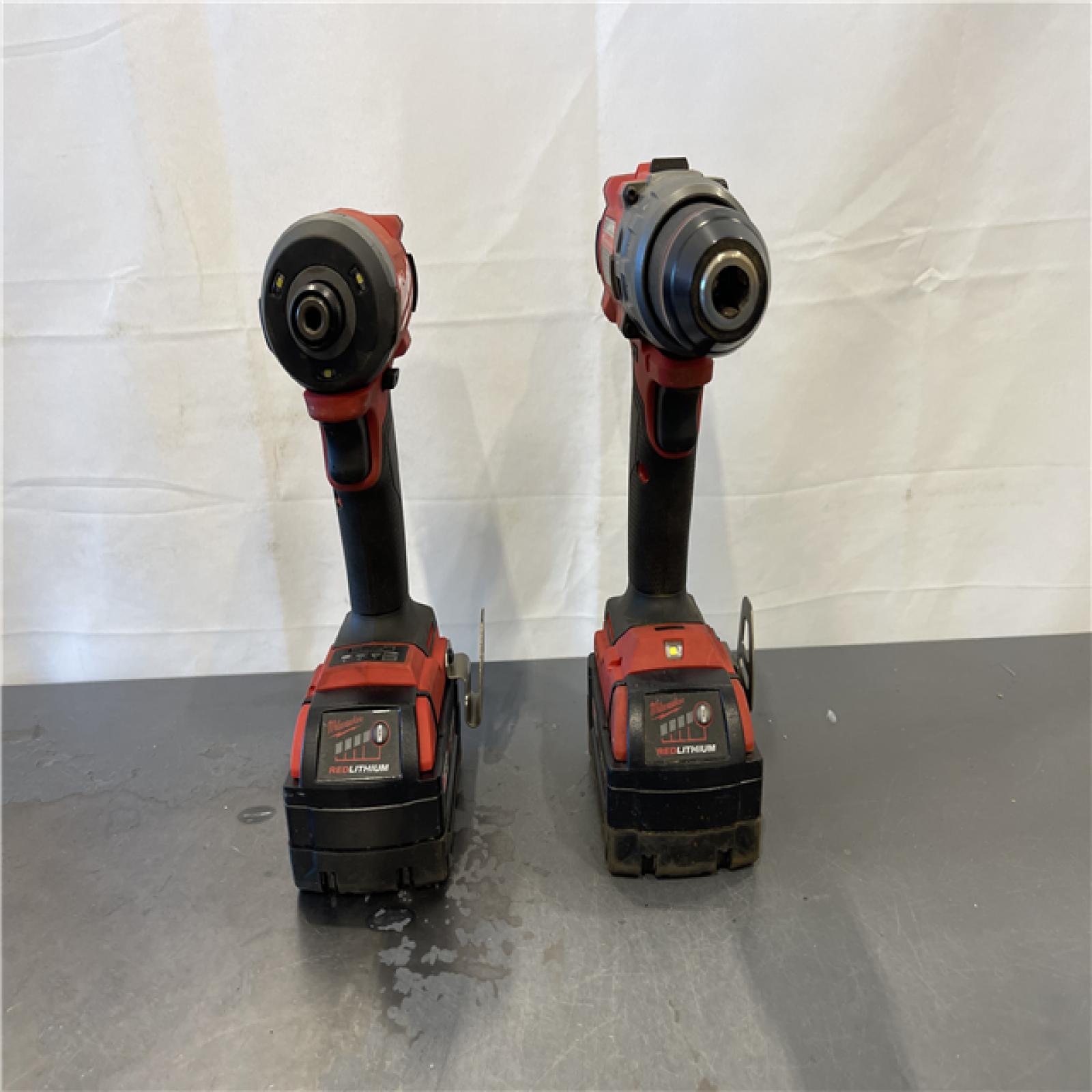 AS-IS - Milwaukee M18 FUEL 18V Lithium-Ion Brushless Cordless Hammer Drill and Impact Driver Combo Kit (2-Tool) with 2 Batteries